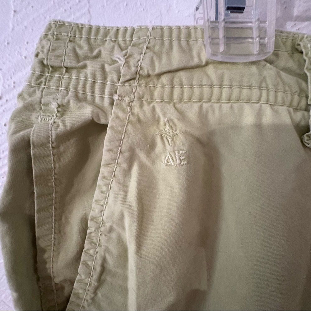 Vtg American Eagle Shorts Mens 32 Yellow Green Cargo Pockets Beach 90s Y2K - Picture 5 of 11